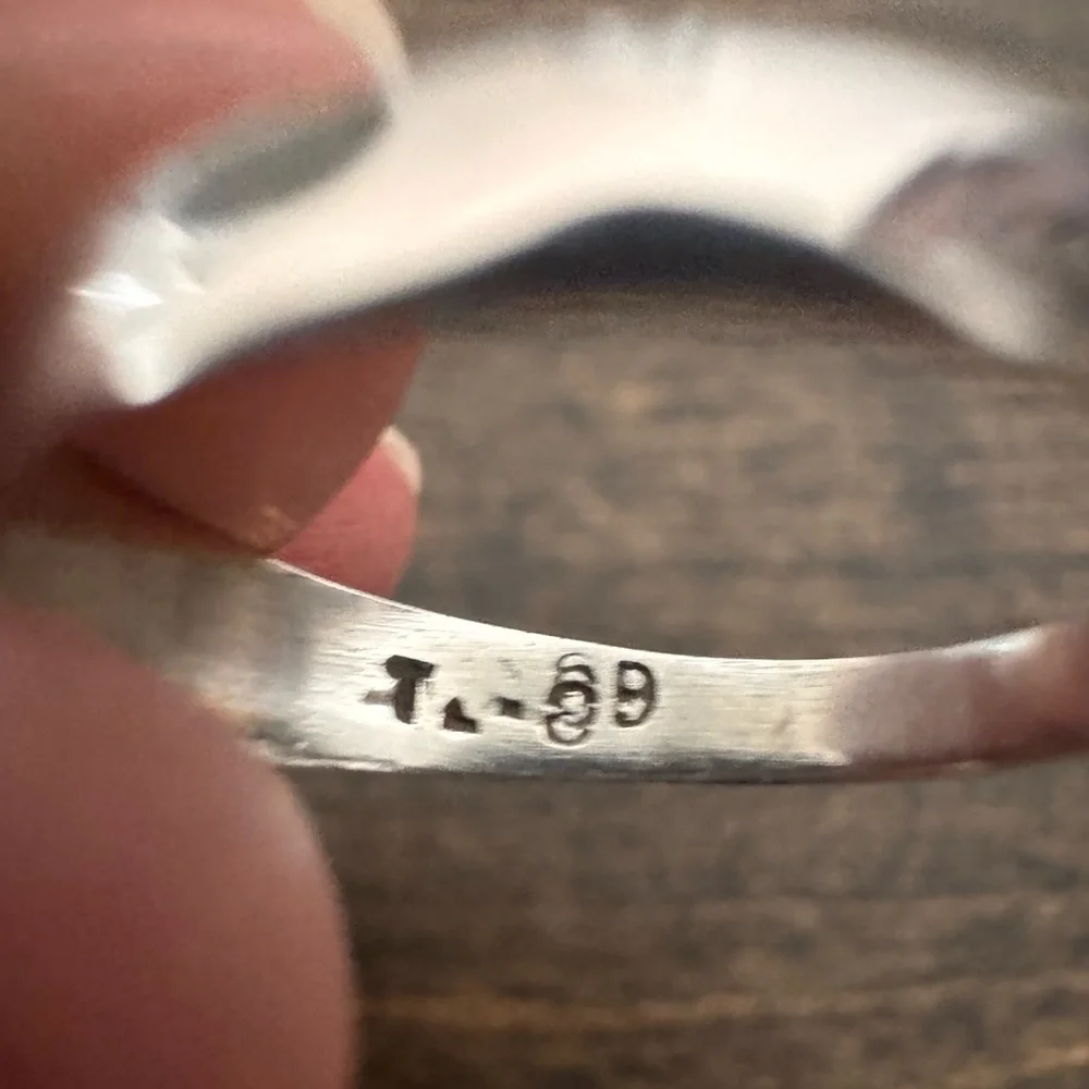 Silver and Blue Inlay Ring - Picture 2 of 4